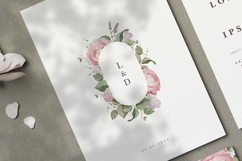 beautiful wedding card invitation set with roses flower Product Image 2