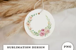 Watercolor flowers wreath PNG Product Image 2