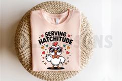 Cool Cartoon Chicken Serving Hatchitude Perfect Product Image 2