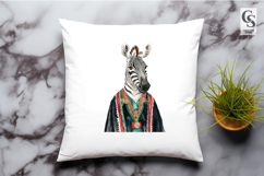 Watercolor Zebra Traditional Outfit Clipart Sublimation PNG Product Image 3