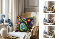 Easter Pillow Design, Cartoon Easter Eggs Sublimation Product Image 2