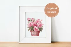 Pink Roses Clipart, Valentine's Day Clipart, Flowers Clipart Product Image 2