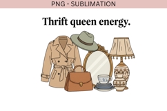 Thrift Queen Energy PNG | Vintage Thrifting Design Product Image 2