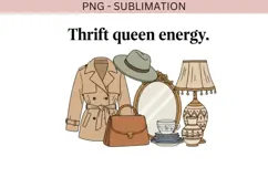 Thrift Queen Energy PNG | Vintage Thrifting Design Product Image 2