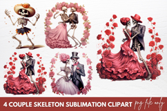 Couple Skeleton Sublimation Clipart Product Image 1