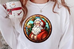 Stained Glass Painting Of Santa Clipart Sublimation Product Image 2