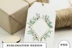 Watercolor Christmas Floral Frame png Product Image 2