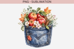 Autumn denim pocket png design for T-shirts Product Image 2