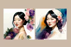 11 PNG Asian woman illustration. Digital download. Product Image 2