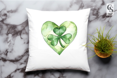 Watercolor Clover Heart Clipart Sublimation PNG Product Image 2