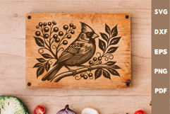 Cardinal Bird laser SVG PNG| Christmas Design Product Image 2