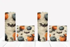 Vintage Halloween Pumpkin Tumbler, Fall Tumbler Design Product Image 2