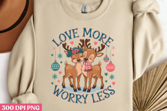 Love more, worry less. PNG, Motivational Sublimation Product Image 2