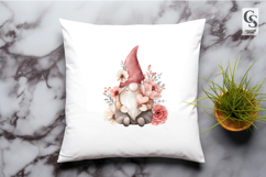 Floral Heart Gnome Watercolor Clipart Sublimation PNG Product Image 3