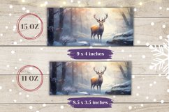 Winter Deer Mug Wrap Design, Winter Forest Sublimation Product Image 2