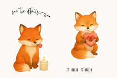 Lovely Fox Watercolor Clipart Set Cute Product Image 2