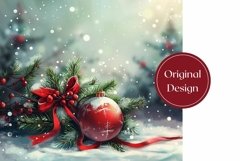 Watercolor Christmas Tumbler, Christmas Forest Tumbler Wrap Product Image 2
