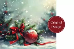 Watercolor Christmas Tumbler, Christmas Forest Tumbler Wrap Product Image 2