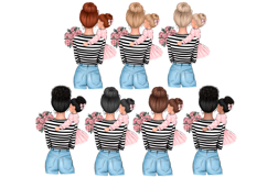 Mom and Daughter Clipart Set Product Image 2