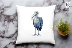 Watercolor Shoebill Stork Illustration Clipart PNG Product Image 3