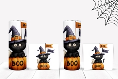 Boo Halloween Cat Tumbler, Cartoon Pumpkin Tumbler Template Product Image 2