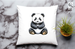 Adorable Baby Panda Watercolor Clipart Sublimation PNG Product Image 2