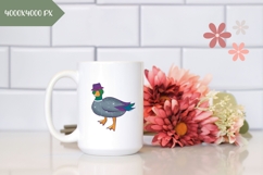 Hand Drawn Duck Illustration, Cartoon Glitter Duck PNG Product Image 2
