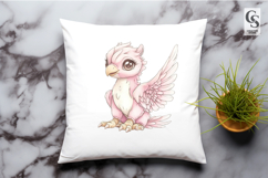 Cute Pink Griffin Watercolor Clipart Sublimation PNG Product Image 2