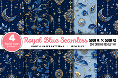 Royal Blue Seamless Digital Paper JPG Product Image 1