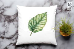 Watercolor Tropical Green Leaves Clipart PNG Product Image 2