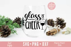 Glass Of Cheer SVG, Christmas Wine SVG Product Image 2
