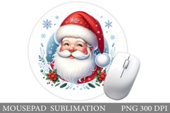 Santa Claus Mouse Pad. Christmas Mouse Pad Sublimation Product Image 1