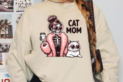 Cat Mom Sublimation, Funny Skeleton Png Product Image 2
