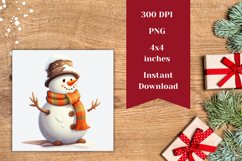 Christmas Square Coaster Design, Christmas Snowman Coasters Product Image 2