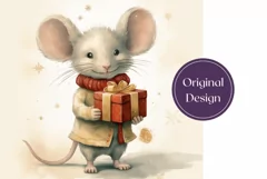Christmas Tumbler Sublimation, Watercolor Mouse Tumbler Wrap Product Image 2