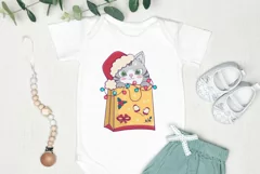 Cute Christmas Cat PNG, Merry Christmas Sublimation Design Product Image 2