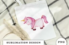 Watercolor cute unicorn sublimation png Product Image 2