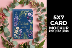 5x7 Boho Greeting Card Mockup, Minimalist Wedding Invitation Product Image 2