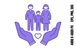 Colored Caring Icon Product Image 1