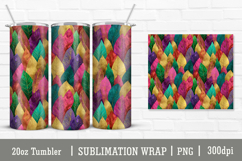 20oz Skinny Tumbler Sublimation Leaves wrap Product Image 1