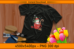 Cute Snowman in Red Cup with Candy Cane Christmas PNG Product Image 2