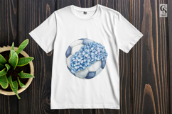 Blue Hydrangea Soccer Ball Clipart Sublimation PNG Product Image 2