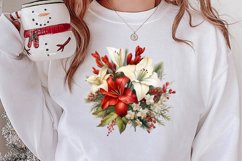 Christmas Flowers Watercolor Clipart, Christmas PNG Product Image 2