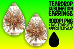 Sophisticated Teardrop Earrings Sublimation Template , Autum Product Image 1