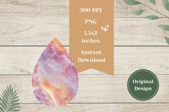 Pink Marble Teardrop Earrings, Marble Earring Sublimation Product Image 2