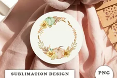 Watercolor Autumn Pumpkins wreath png Product Image 2