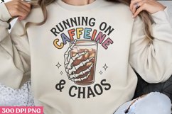 Running on caffeine &amp; chaos PNG, Iced Coffee Mental Product Image 1