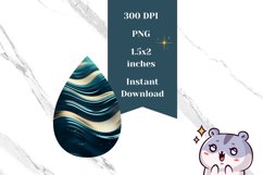 Abstract Teardrop Earring Design, Liquid Wave Earring Print Product Image 2