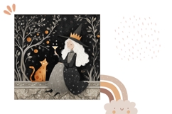 Halloween Pillow Design, Witch Pillow Template, Cat PNG Product Image 2