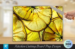 Juicy Yellow Lemon Stained Glass Cutting Board Sublimation Product Image 1